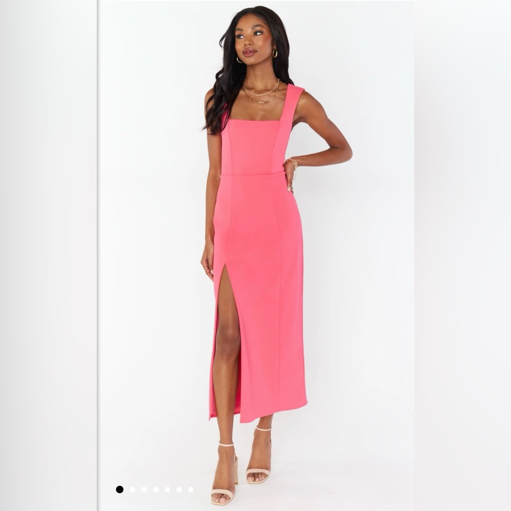 NWOT- Show me your‎ mumu Eden Midi dress- pink flamingo stretch